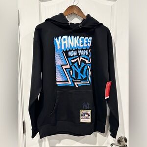 New York Yankees Mitchell & Ness Black Sidewalk Sketch Pullover Hoodie, Sz Large